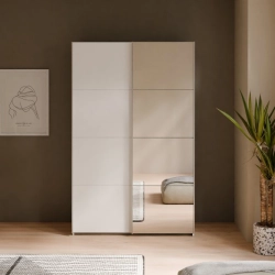 Szafa ubraniowa z lustrem 120 cm Kolor Biały